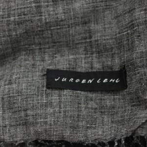 JURGEN LEHL ストール フリンジ 総柄 コットン グレー /AN39