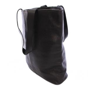 HIROFU トートバッグ ハンドバッグ レザー ワンカラー 無地 黒 ブラック /BB