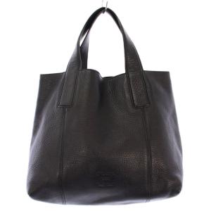 トートバッグ ハンドバッグ レザー Hロゴ ワンカラー 黒 ブラック /BB
