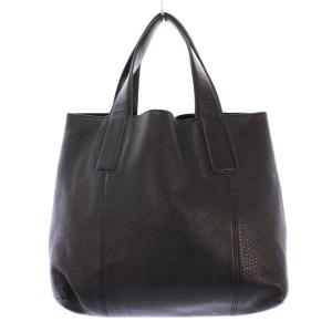 HIROFU トートバッグ ハンドバッグ レザー Hロゴ ワンカラー 黒 ブラック /BB