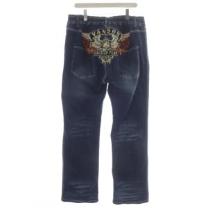 vanson Leathers SP-B-30 ストレッチデニムパンツ ジーンズ イージーパンツ 刺繍 38 ネイビー /TK
