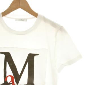 Max Mara Tシャツ カットソー 半袖 ロゴプリント 白 ホワイト /HN