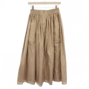 DOUBLE STANDARD CLOTHING ESSENTIAL タフタボリュームスカート ロング 38 ベージュ 0502-070-231A /BM