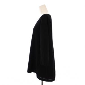 FOXEY NEW YORK ニット カットソー 七分袖 クルーネック 40 ブラック 31689 /BM