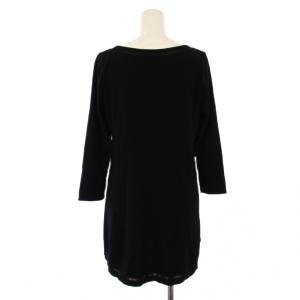 FOXEY NEW YORK ニット カットソー 七分袖 クルーネック 40 ブラック 31689 /BM