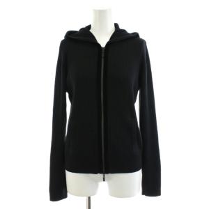 ニットパーカー ジップアップ 40 ブラック 36556