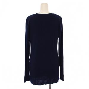 FOXEY NEW YORK COLLECTION アンサンブル ニット ノースリーブ カーディガン 長袖 シルク 40 42 ネイビー