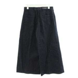 FOXEY NEW YORK ベルボトム デニムパンツ ジーンズ ジーパン Gパン ワイド 38 紺 ネイビー 40099 /AN37