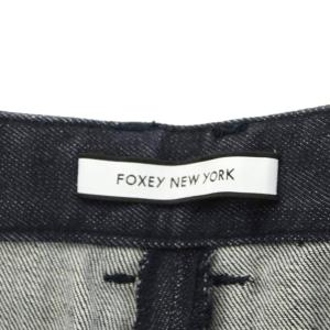 FOXEY NEW YORK ベルボトム デニムパンツ ジーンズ ジーパン Gパン ワイド 38 紺 ネイビー 40099 /AN37