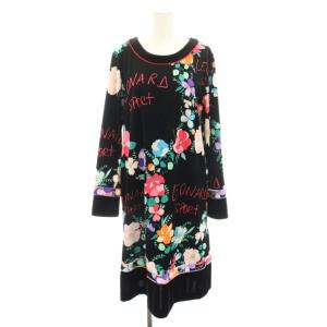 ベロアワンピース 40 ブラック ピンク 0589118