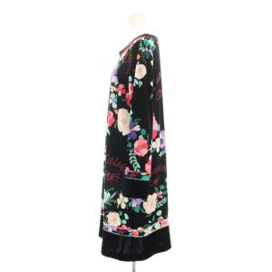 LEONARD SPORT ベロアワンピース 40 ブラック ピンク 0589118