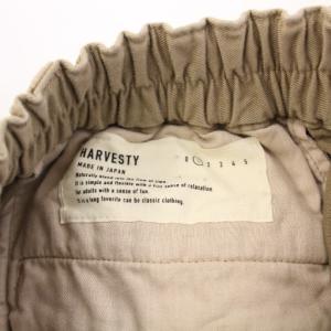 HARVESTY チノクロスサーカスパンツ チノパンツ ワイド タック イージー ジップフライ ウエストゴム 1 ベージュ