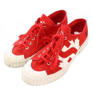 DSQUARED2 SUPERGA ローカットスニーカー シューズ キャンバス ロゴ バイカラー US10 27.5cm 赤