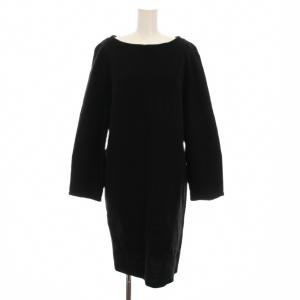 ワンピース ひざ丈 ウール 長袖 40 黒 ブラック MMA01J MMJAJ /YM
