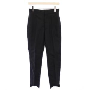 ウール×モヘアセンタープレスサイドラインソウショクパンツ テーパード スラックス ジップフライ ワンカラー