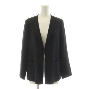 ノーカラージャケット テーラードジャケット 36 黒 ブラック 317-04-0129 60294 /RR