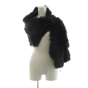 ストール ムートン ファー 黒 ブラック /AN6