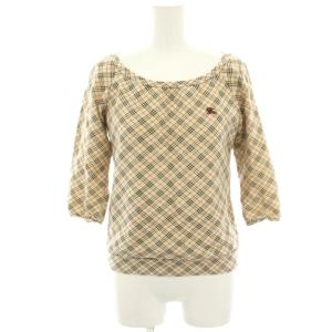 カットソー Tシャツ ノバチェック 七分袖 ワンポイント 38 ベージュ FA568-214-43 /HN