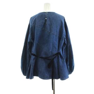 leur logette カットソー 長袖 デニム地 リボン 1 インディゴ 03433 /AN30