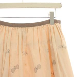 mina perhonen フレアスカート ギャザースカート ひざ丈 蝶々刺繍 38 ベージュ UA5993 /HN