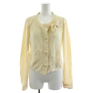 カーディガン リボン リブ ロゴ 刺繍 38 アイボリー E1N35-422-02 /AN22