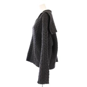 Plage ニット セーター 長袖 スキッパー ケーブル編み ウール F グレー /BB