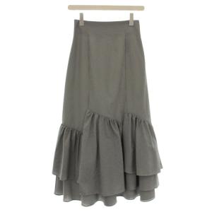 24AW フリルデザインマーメイドスカート ギンガムチェック 36 黒 白 CWFS244002 /G