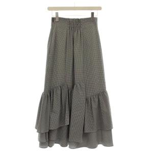 CELFORD 24AW フリルデザインマーメイドスカート ギンガムチェック 36 黒 白 CWFS244002 /G