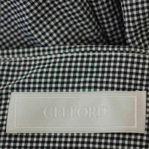 CELFORD 24AW フリルデザインマーメイドスカート ギンガムチェック 36 黒 白 CWFS244002 /G