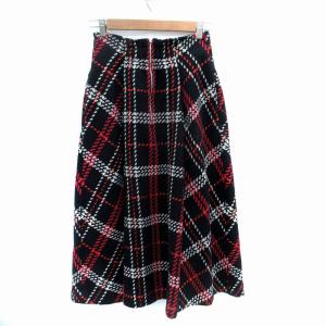 SNIDEL 23AW ロービングチェックミディスカート マキシ丈 ロング丈 チェック柄 ウール混 マルチカラー 濃紺