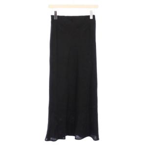 RUSTIC LINEN SKIRT ラスティックリネンスカート タイト マキシ ロング 無地 36 黒