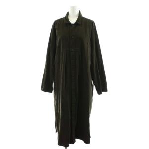 ワンピース マキシ ロング 長袖 コーデュロイ 36 茶 ブラウン /AN50