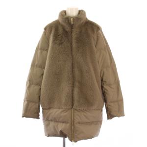 24AW ECOPEL エコファーコンビダウンコート スタンドカラー アウター ミドル丈 ジップアップ