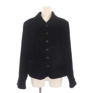 ジャケット 絹 シルク 13+号 黒 ブラック ベロア 2595002-B /AJ