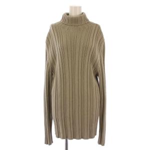 ニット セーター 長袖 タートルネック ウール M ベージュ /BM