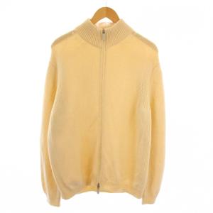 ニットジャケット ジップアップ ハイネック ウール M アイボリー /BM