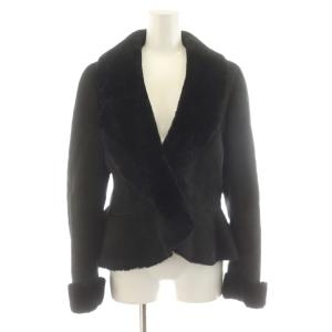 ムートンジャケット ラムスキン アウター 36 黒 ブラック /AN18