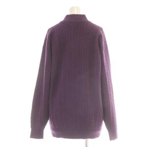 burberrys ケーブルニット プルオーバー ウール M パープル FB035-380