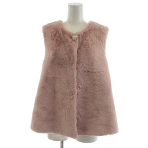 ベスト フェイクファー パールボタン 38 ピンク 296501 /AN9