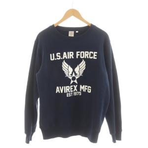 スウェット トレーナー 長袖 XL 紺 ネイビー ロゴ プリント 6183559 /RR