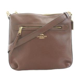 ショルダーバッグ レザー ロゴ チャーム 茶 ブラウン F34823 /KU