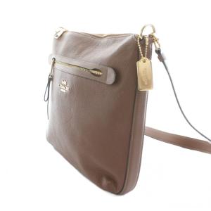 COACH ショルダーバッグ レザー ロゴ チャーム 茶 ブラウン F34823 /KU