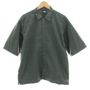 ショートスリーブジオロジーシャツ 半袖 ロゴ刺繍 比翼ボタン M カーキ NR22461 /YT