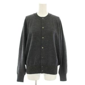 AD2025 25AW 梳毛天竺×モヘヤ配色 ニットカーディガン M チャコールグレー