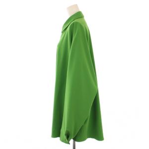 Ameri VINTAGE N.HOOLYWOOD シャツ ブラウス 長袖 レギュラーカラー 無地 ストレッチ ワンカラー S 緑