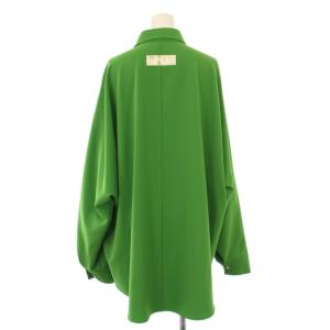 Ameri VINTAGE N.HOOLYWOOD シャツ ブラウス 長袖 レギュラーカラー 無地 ストレッチ ワンカラー S 緑