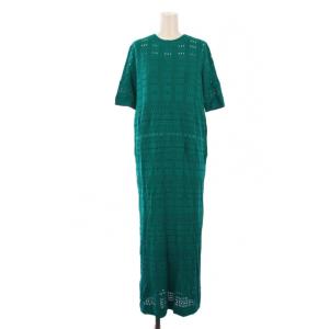 ワンピース ロング 半袖 ペチコート付き 38 緑 531-0174503 /BM