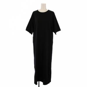 22SS ワンピース ロング丈 半袖 クルーネック 38 黒 531-2160353 /BM