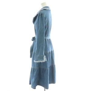 M'S GRACY 22AW デニムティアードコート ロング 38 青 ライトブルー フリンジ JY-219105 /YM