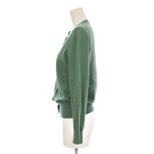 IENA アンサンブル ニット カーディガン 丸首 金ボタン リブ 緑 グリーン クルーネック 丸首 19-080-900-4020-1-0